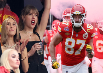 Travis Kelce Joins Taylor Swift Dance Party at Texas Rangers World Series Game 1