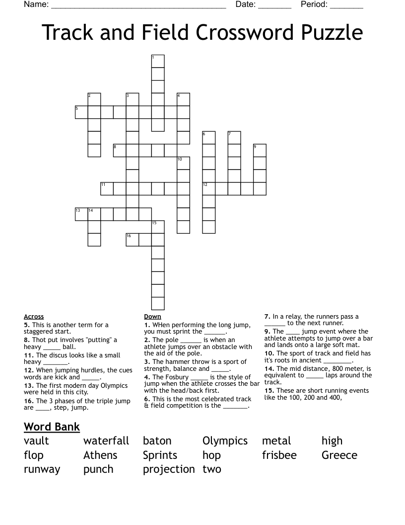 Track and Field Events Crossword Answers: Solve the Puzzle Fast